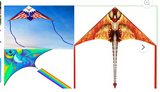 3 Pack Large Kites-Delta Multicolor Kite Warm and Cold Color, Easy to Fly for Kids and Adults with 300ft Kite String Each Handle for Outdoor Games and Activities