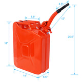 5 Gallon 20L Metal Gas Tank Can (US Stardard) Gas Can Power Emergency Backup Tank with Flexible Spout Red