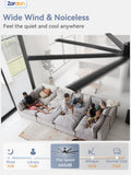 Zardon 84-inch Ceiling Fan - Eco-Friendly, Energy Efficient, 6-Speed Remote Control, 8542 CFM, Black Finish, Ideal for Extra-Large Indoor Spaces