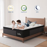 King Mattress 12 Inch Hybrid Mattress in a Box Gel Foam Mattress Euro top Individually Wrapped Pocket Coils Innerspring Mattress