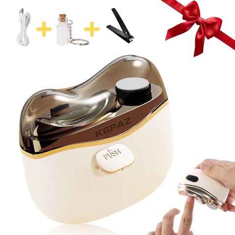 KBPAZ Electric Nail Clipper, Anti-Pinch Nail Trimmer and Polisher for Adults Seniors(White)