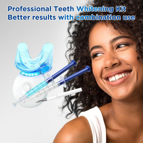Fairywill Super Whitening Kit for Sensitive Teeth,10Mins Fast Whitening with LED Accelerator light, 4*3ml Whitening Gel and 2*3ml Anti-Sensitive Gel, Safe and Fast and Gentle Teeth Whitening